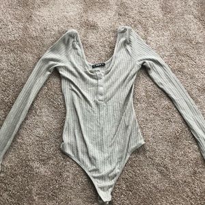 Olive waffle bodysuit